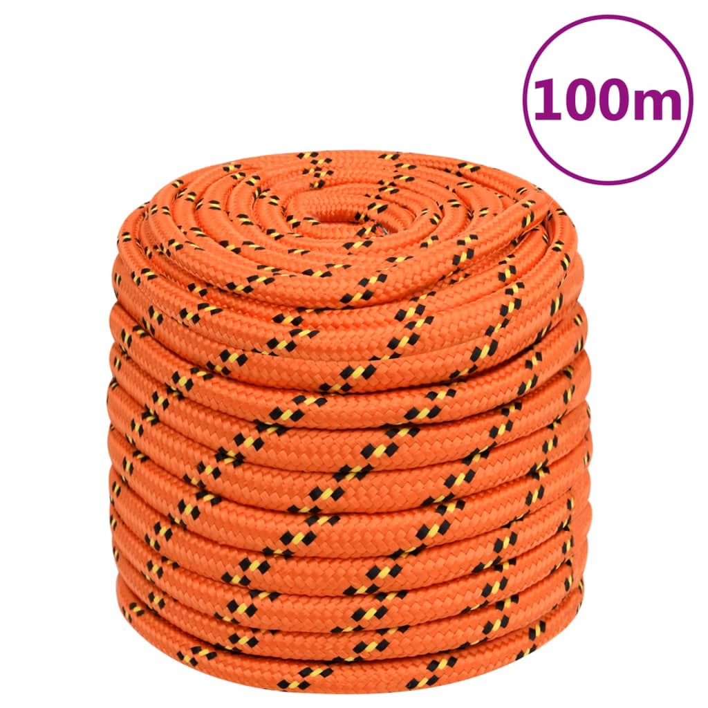 vidaXL Boat Rope Orange 16 mm 100 m Polypropylene