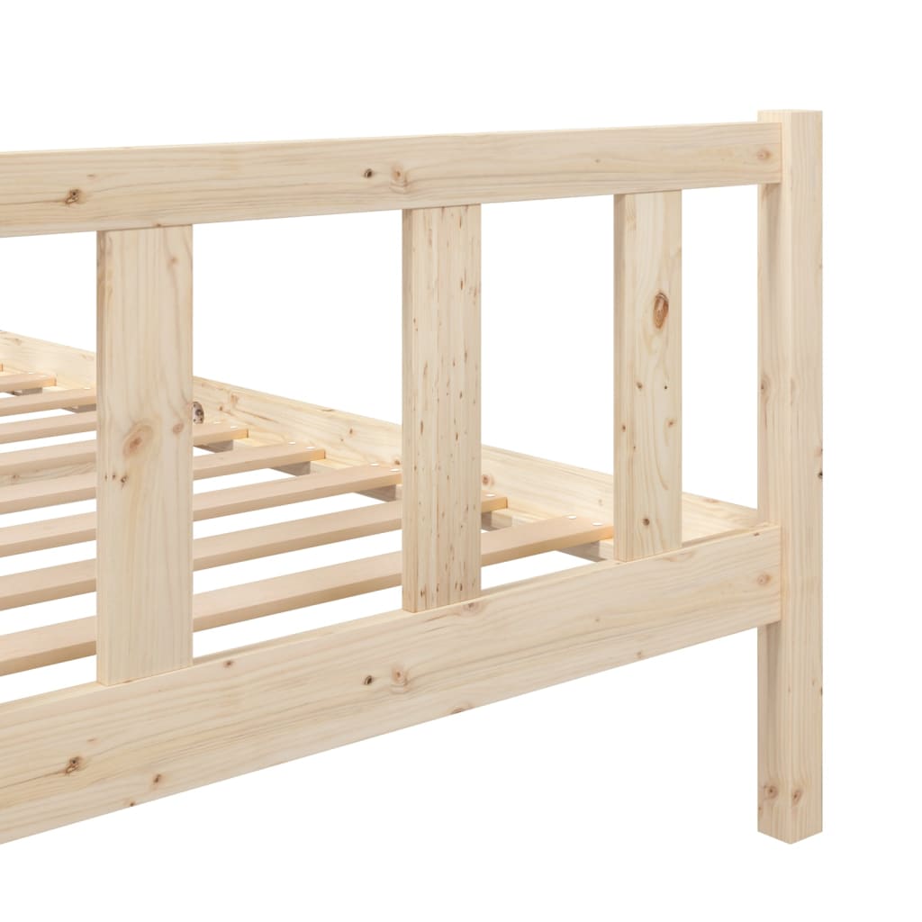 vidaXL Bed Frame without Mattress Solid Wood 140x190 cm (810062+814144)