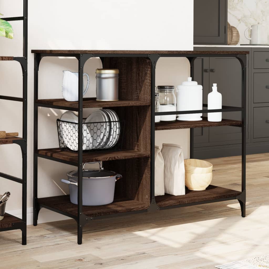 vidaXL Kitchen Trolley Brown Oak 100x45x89.5 cm Engineered Wood