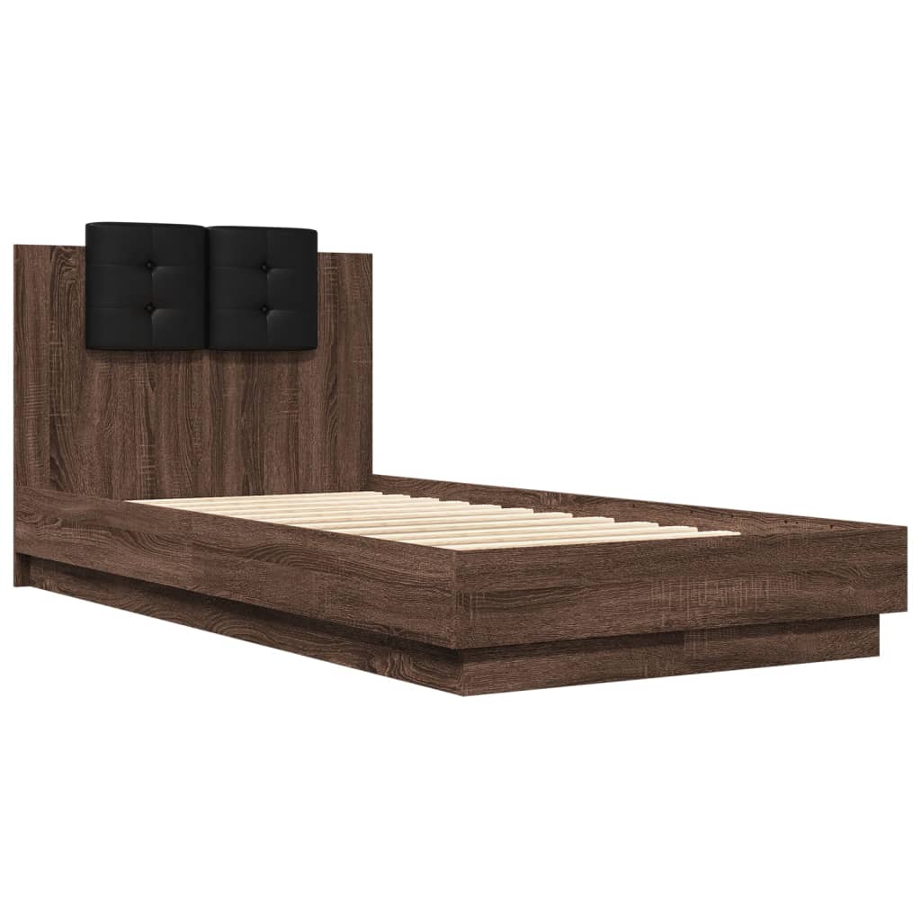 vidaXL Bed Frame without Mattress Brown Oak 90x190 cm Single