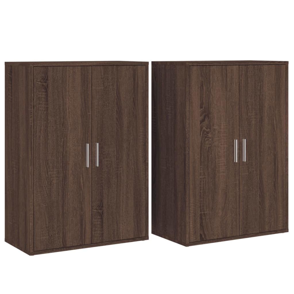 vidaXL Sideboards 2 pcs Brown Oak 60x31x84 cm Engineered Wood