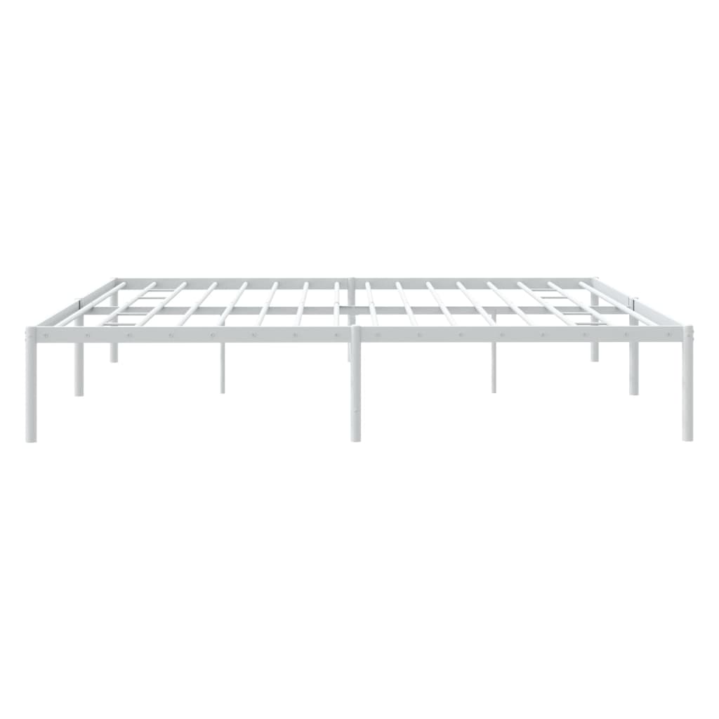 vidaXL Metal Bed Frame without Mattress White 193x203 cm