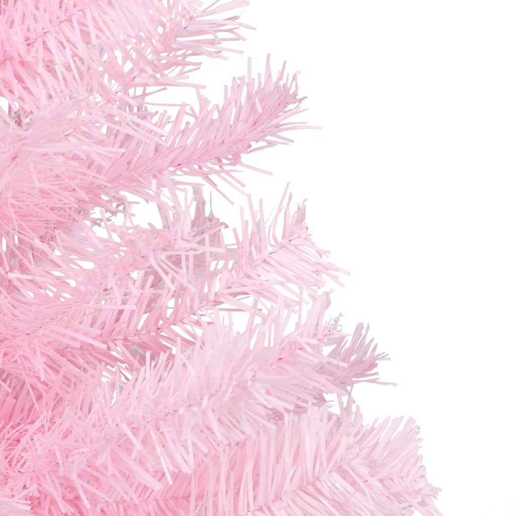 vidaXL Artificial Pre-lit Christmas Tree with Ball Set Pink 240 cm PVC