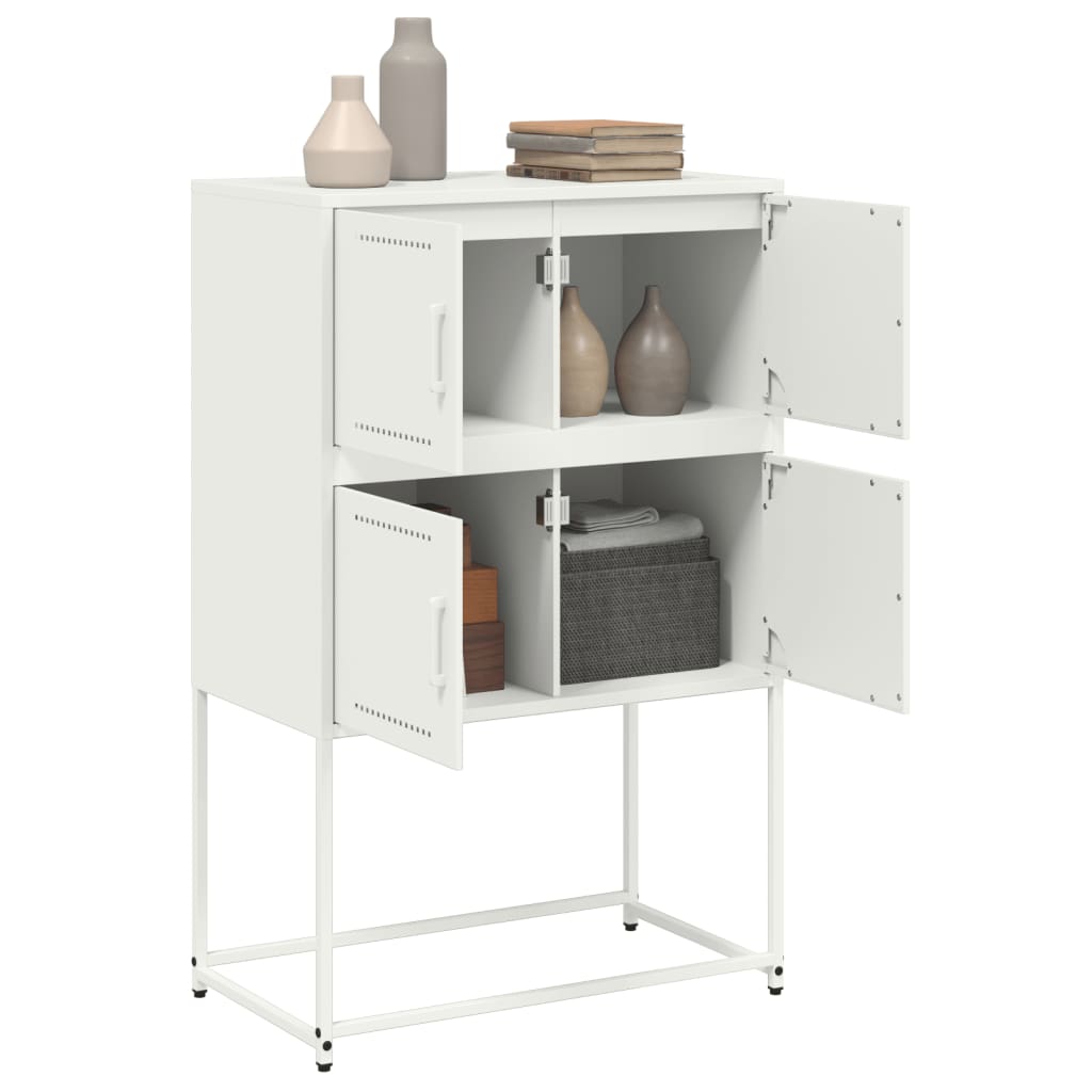 vidaXL Sideboard White 68.5x38.5x107 cm Steel