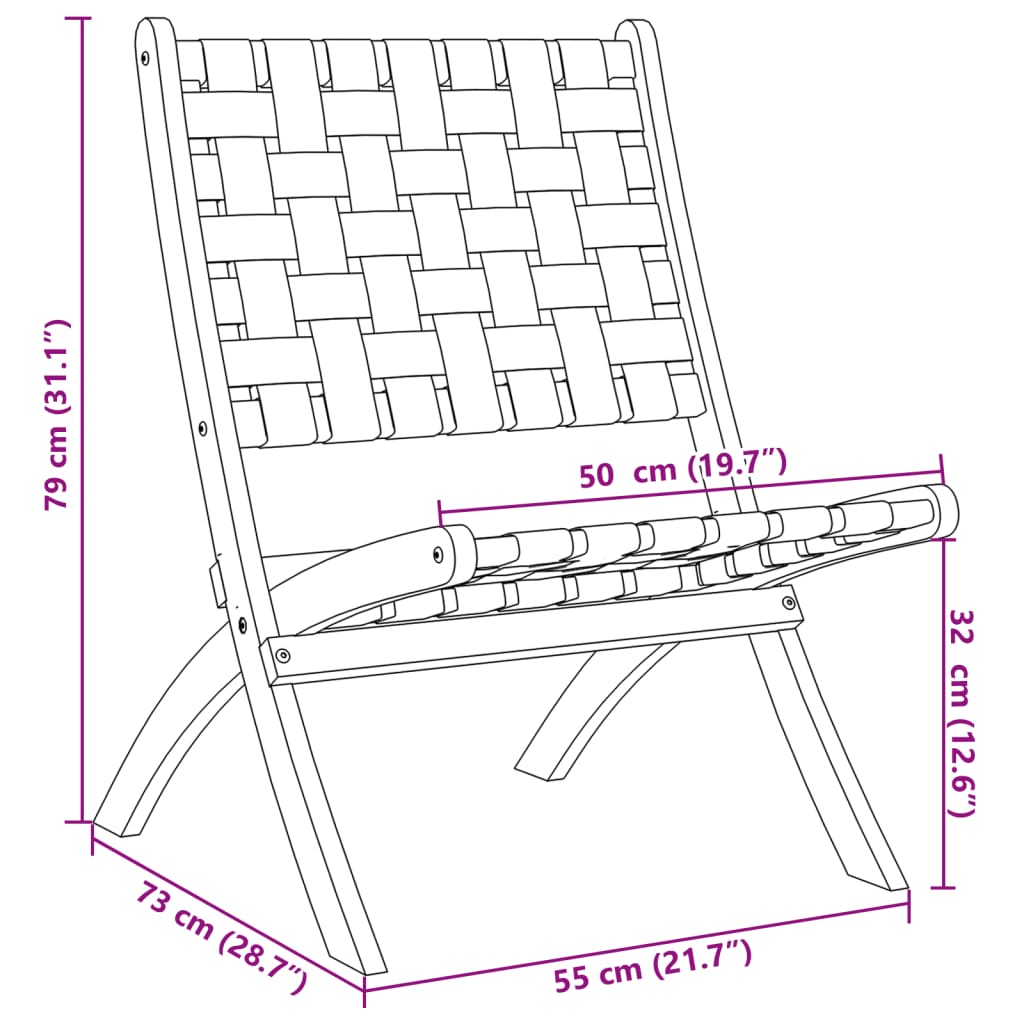 vidaXL Folding Garden Chairs 2 pcs with Table Black Solid Wood