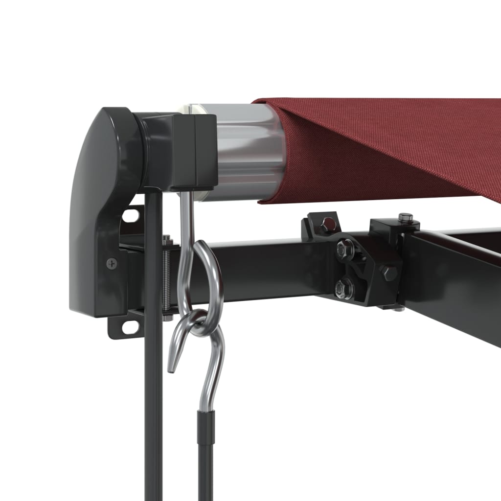 vidaXL Automatic Retractable Awning with LEDs Burgundy 300x250 cm