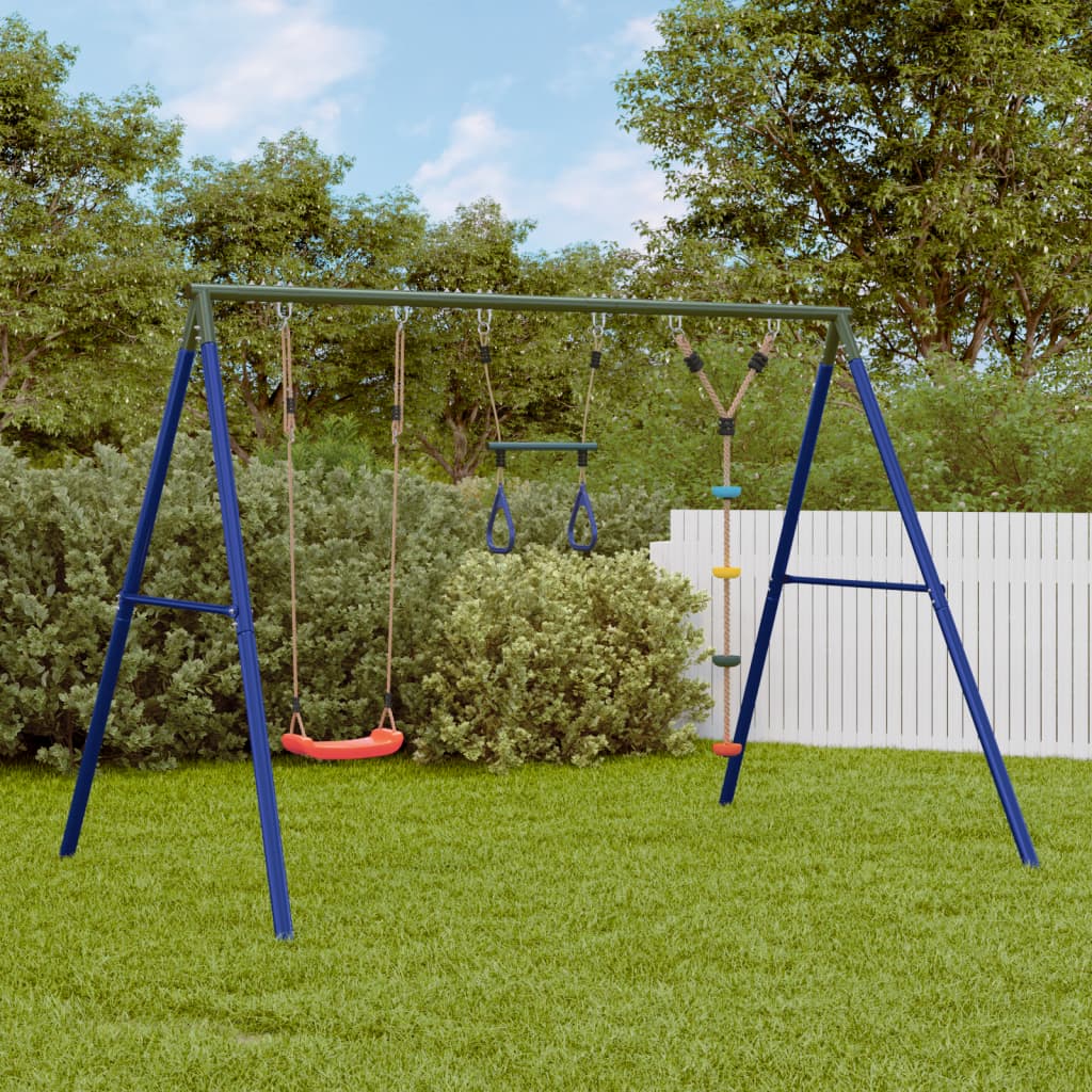 vidaXL Outdoor Swing Set with Swing. Trapeze. Disc Swing