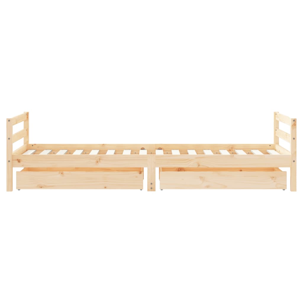 vidaXL Kids Bed Frame with Drawers 90x200 cm Solid Wood Pine