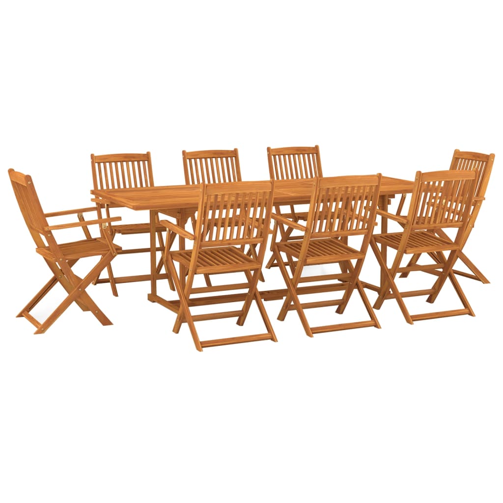 vidaXL 9 Piece Garden Dining Set 220x90x75 cm Solid Wood Acacia