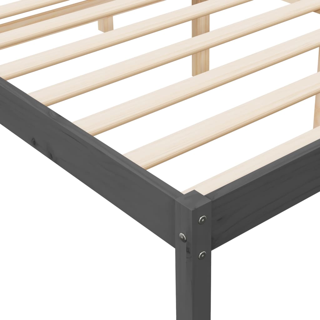 vidaXL Senior Bed without Mattress Grey 200x200 cm Solid Wood Pine