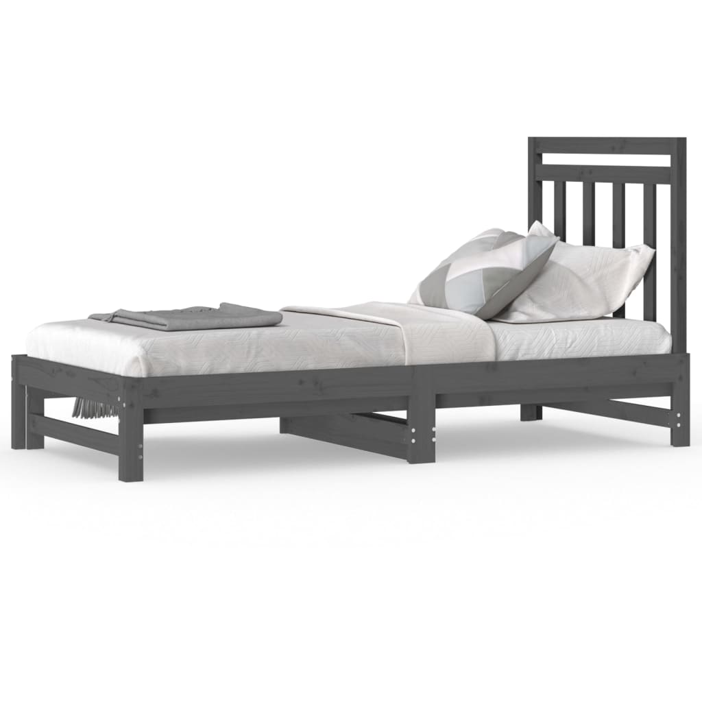 vidaXL Pull-out Day Bed without Mattress Grey 2x(90x190) cm