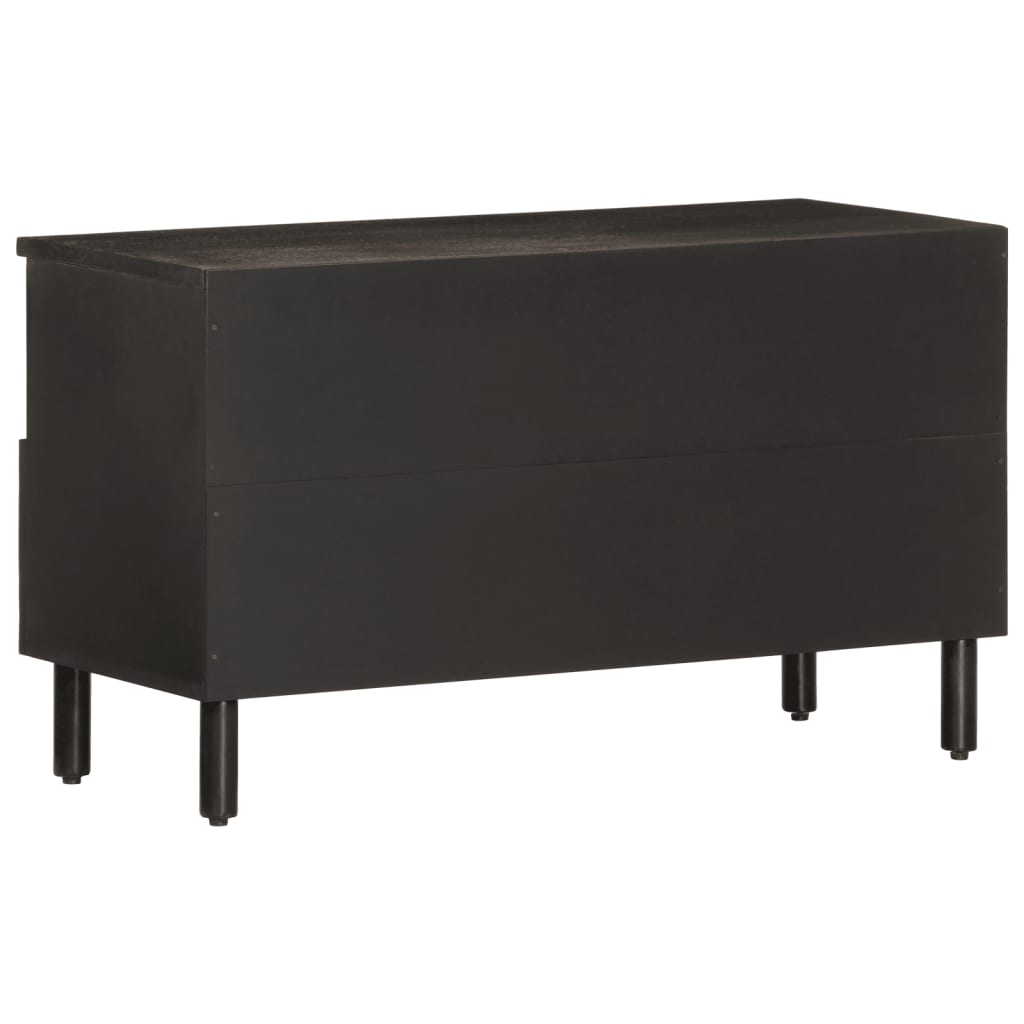 vidaXL TV Cabinet Black 80x33x46 cm Solid Wood Mango