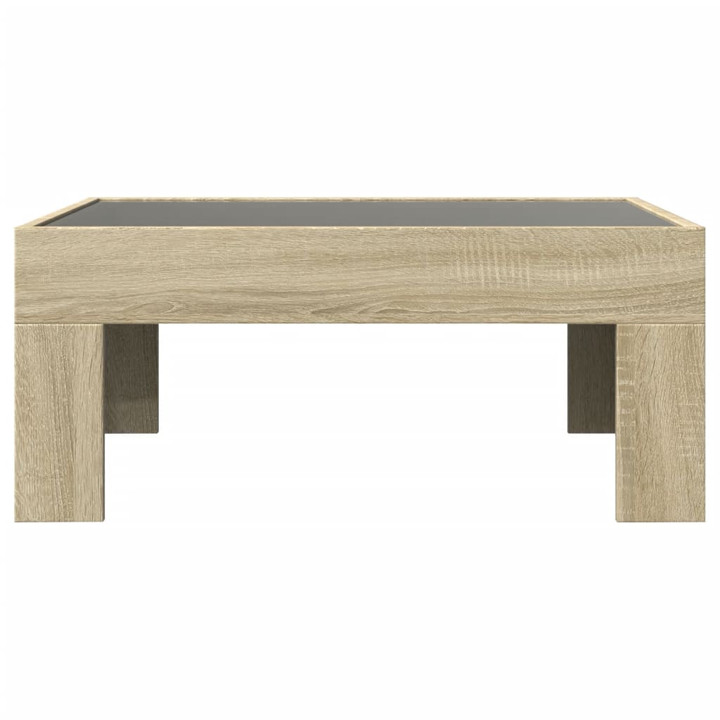 vidaXL Coffee Table with Infinity LED Sonoma Oak 70x50x30 cm