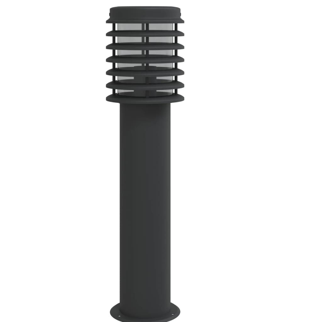 vidaXL Outdoor Floor Lamp with Outlet Black 60 cm Stainless Steel