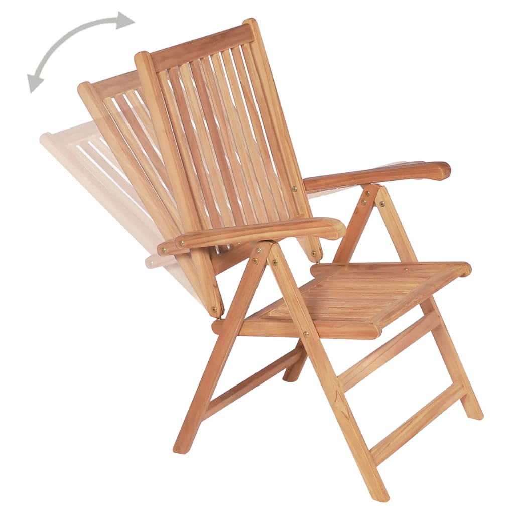 vidaXL Reclining Garden Chairs 4 pcs Solid Teak Wood