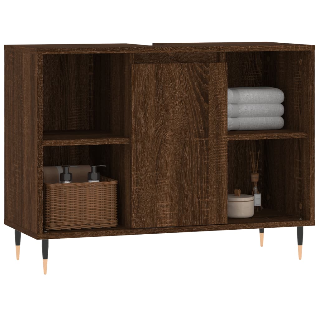 vidaXL Bathroom Cabinet Brown Oak 80x33x60 cm Engineered Wood