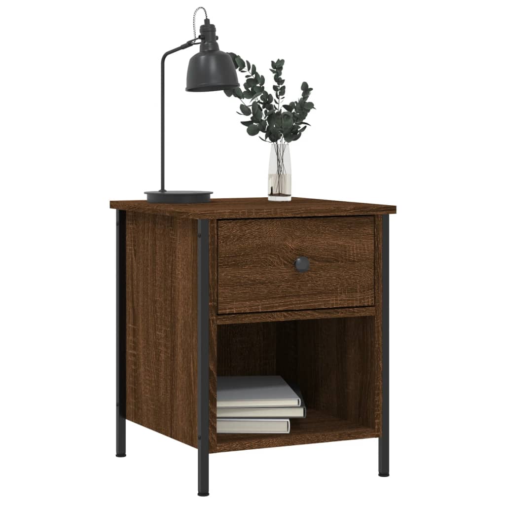 vidaXL Bedside Cabinet Brown Oak 40x42x50 cm Engineered Wood