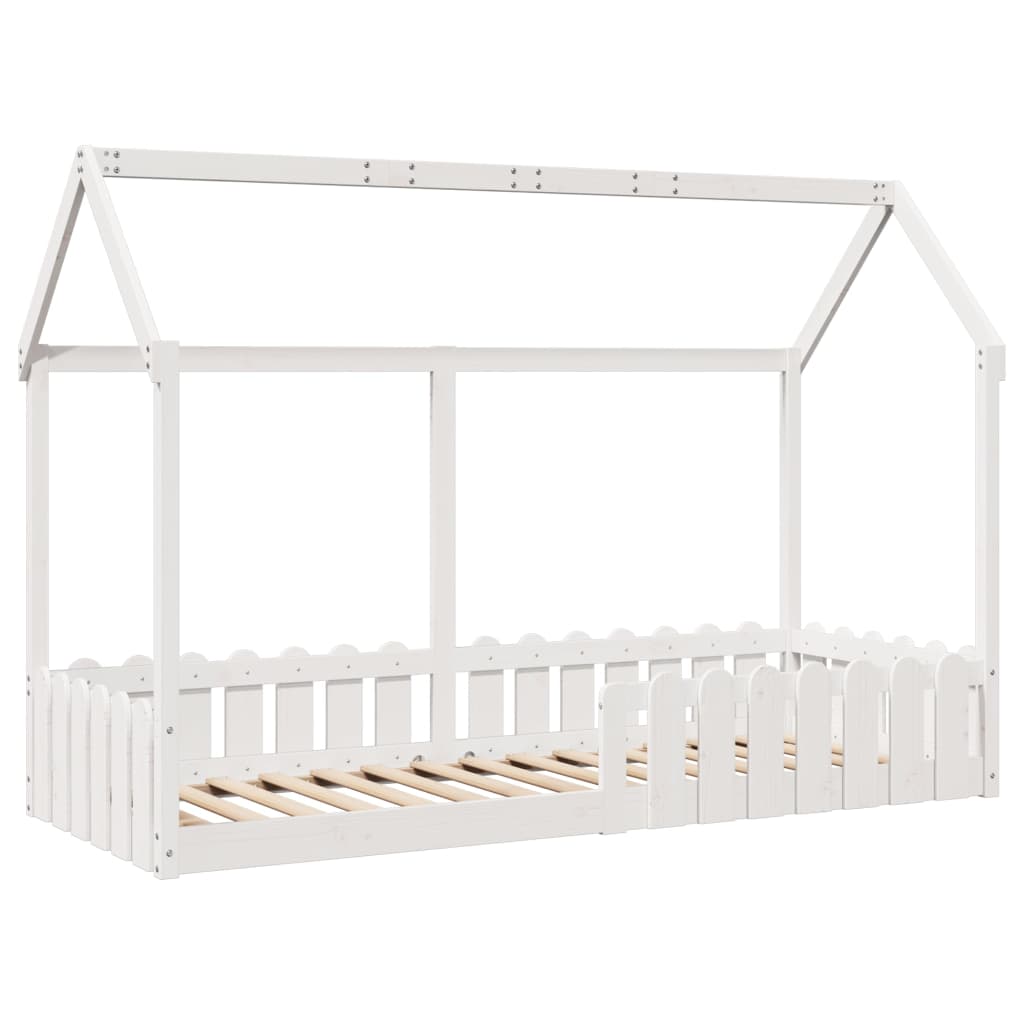 vidaXL Kids' House Bed Frame without Mattress White 80x200 cm