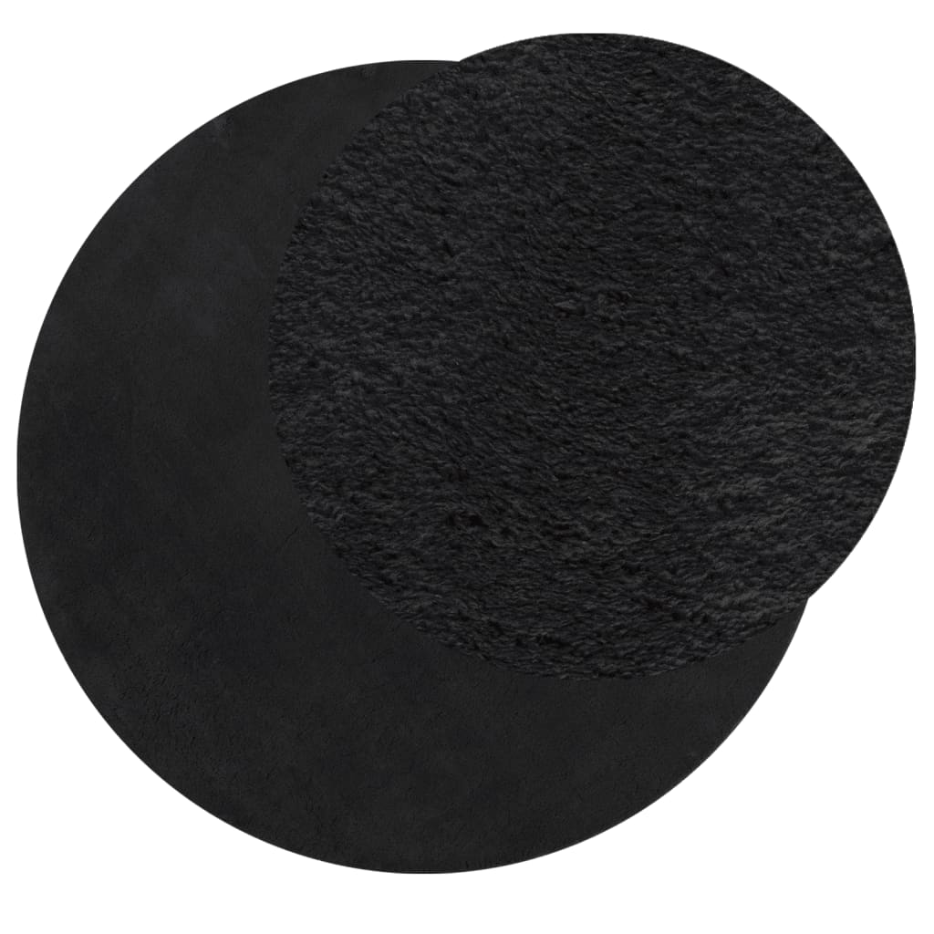 vidaXL Rug HUARTE Short Pile Soft and Washable Black Ø 120 cm