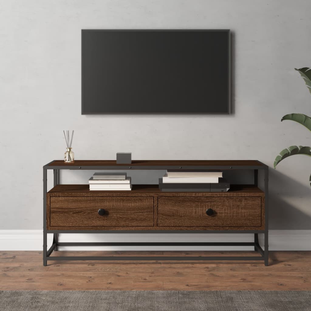 vidaXL TV Cabinet Brown Oak 100x35x45 cm Engineered Wood