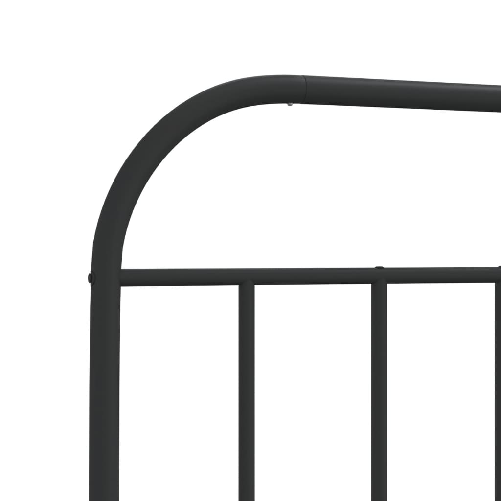 vidaXL Metal Bed Frame without Mattress with Headboard Black 90x190 cm Single