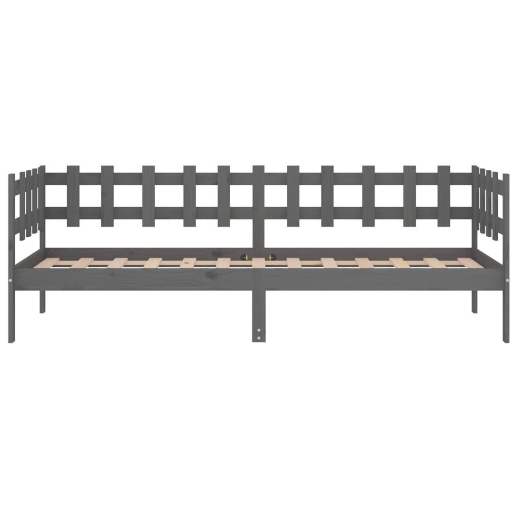 vidaXL Day Bed without Mattress Grey 90x190 cm Single Solid Wood Pine