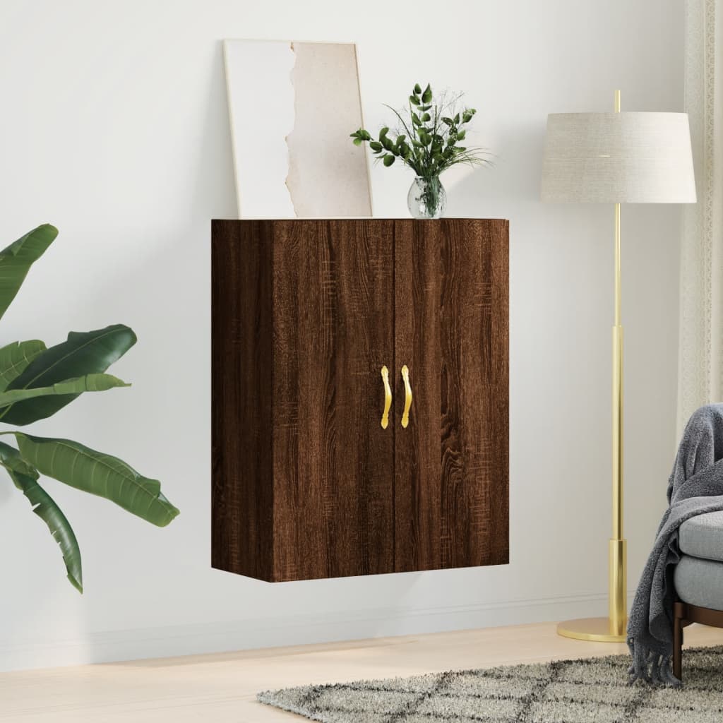 vidaXL Wall Mounted Cabinet Brown Oak 69.5x34x90 cm