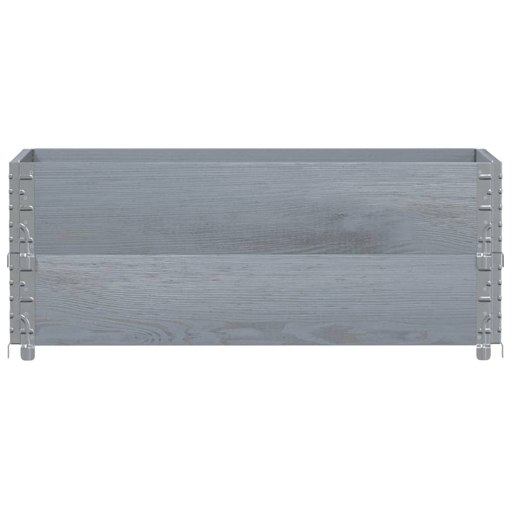 vidaXL Pallet Collars 2 pcs Grey 100x50 cm Solid Wood Pine