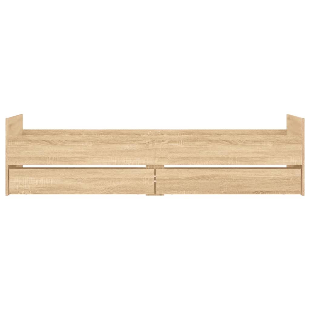 vidaXL Bed Frame with Drawers without Mattress Sonoma Oak 100x200 cm