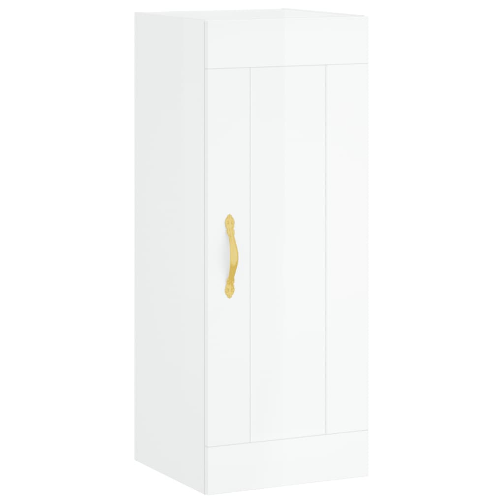 vidaXL Highboard High Gloss White 34.5x34x180 cm Engineered Wood