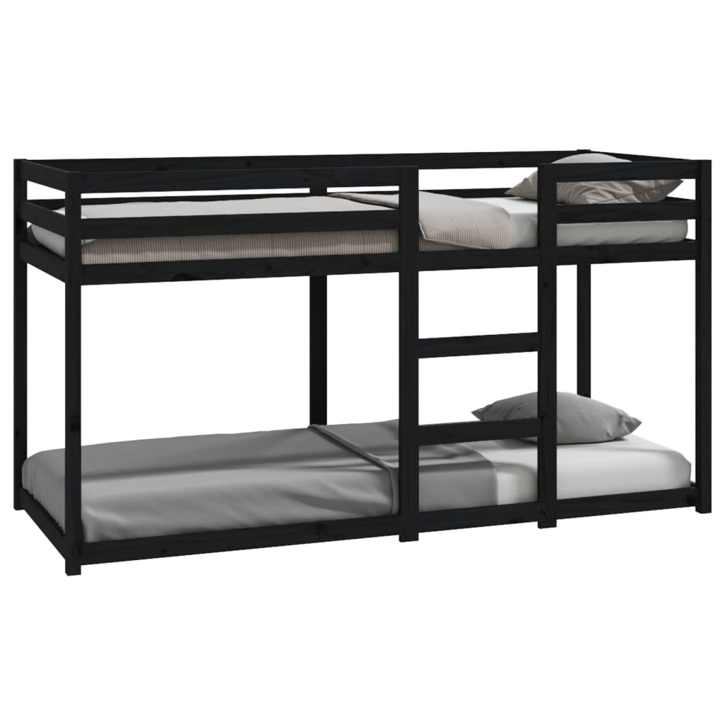 vidaXL Bunk Bed without Mattress Black 80x200 cm Solid Wood Pine