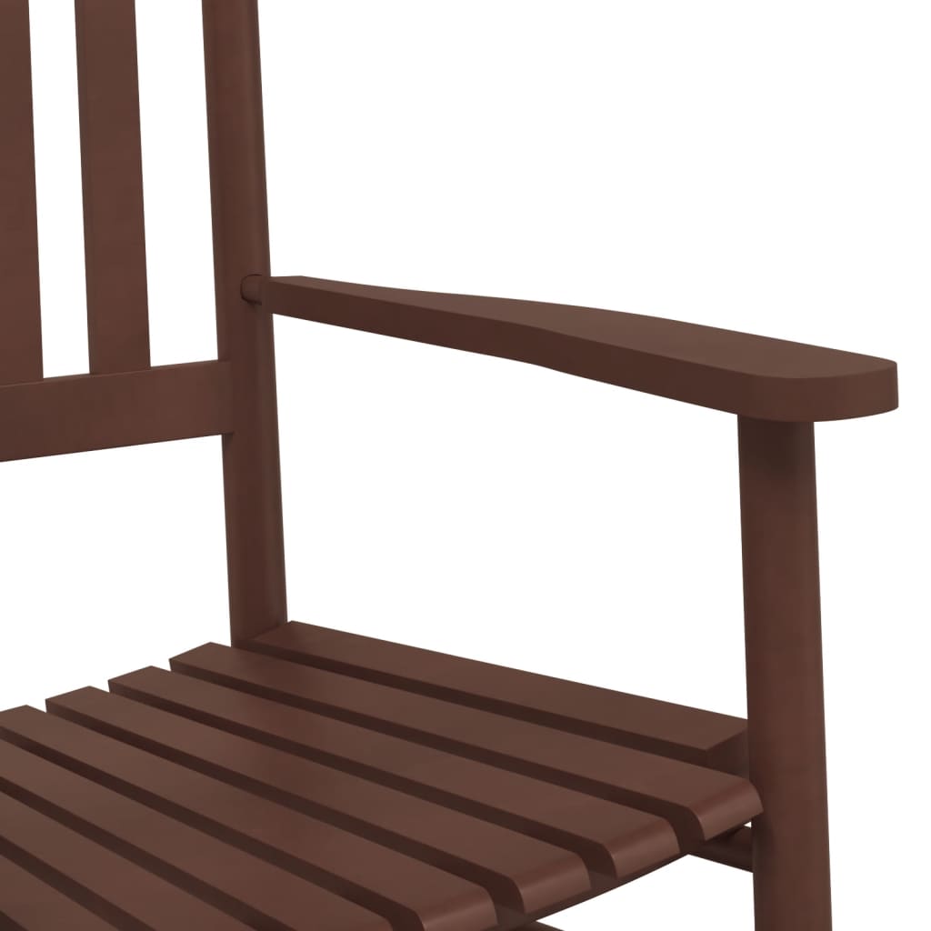 vidaXL Rocking Chair with Foldable Table Brown Solid Wood Poplar