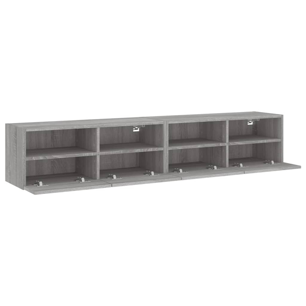 vidaXL TV Wall Cabinets 2 pcs Grey Sonoma 80x30x30 cm Engineered Wood