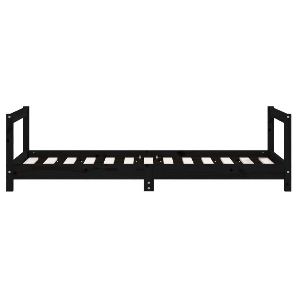 vidaXL Kids Bed Frame Black 80x160 cm Solid Wood Pine