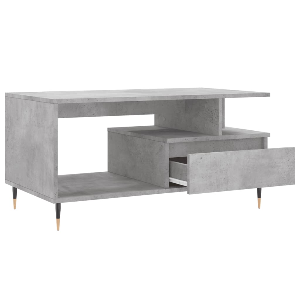 vidaXL Coffee Table Concrete Grey 90x49x45 cm Engineered Wood