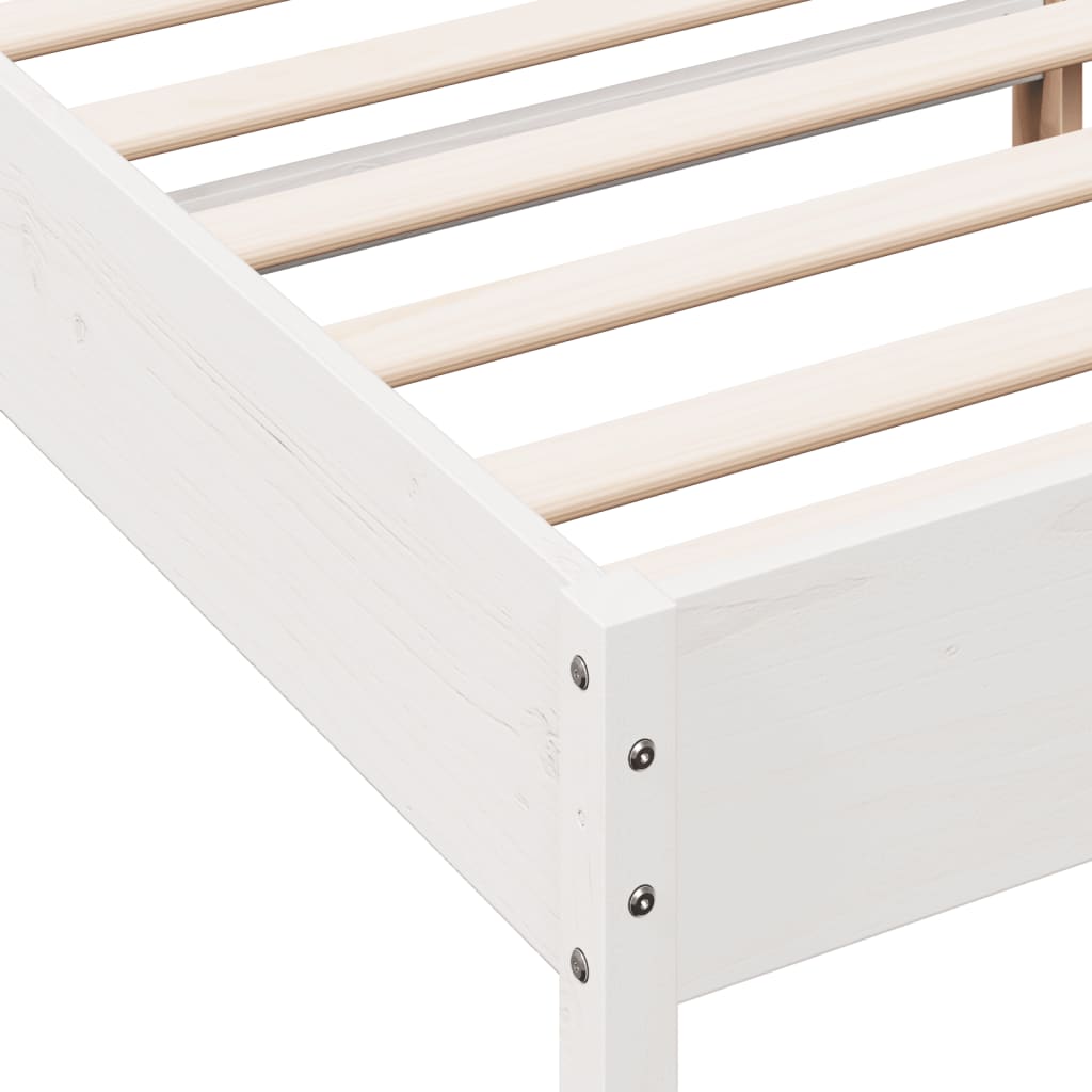 vidaXL Bed Frame without Mattress White 140x200 cm Solid Wood Pine