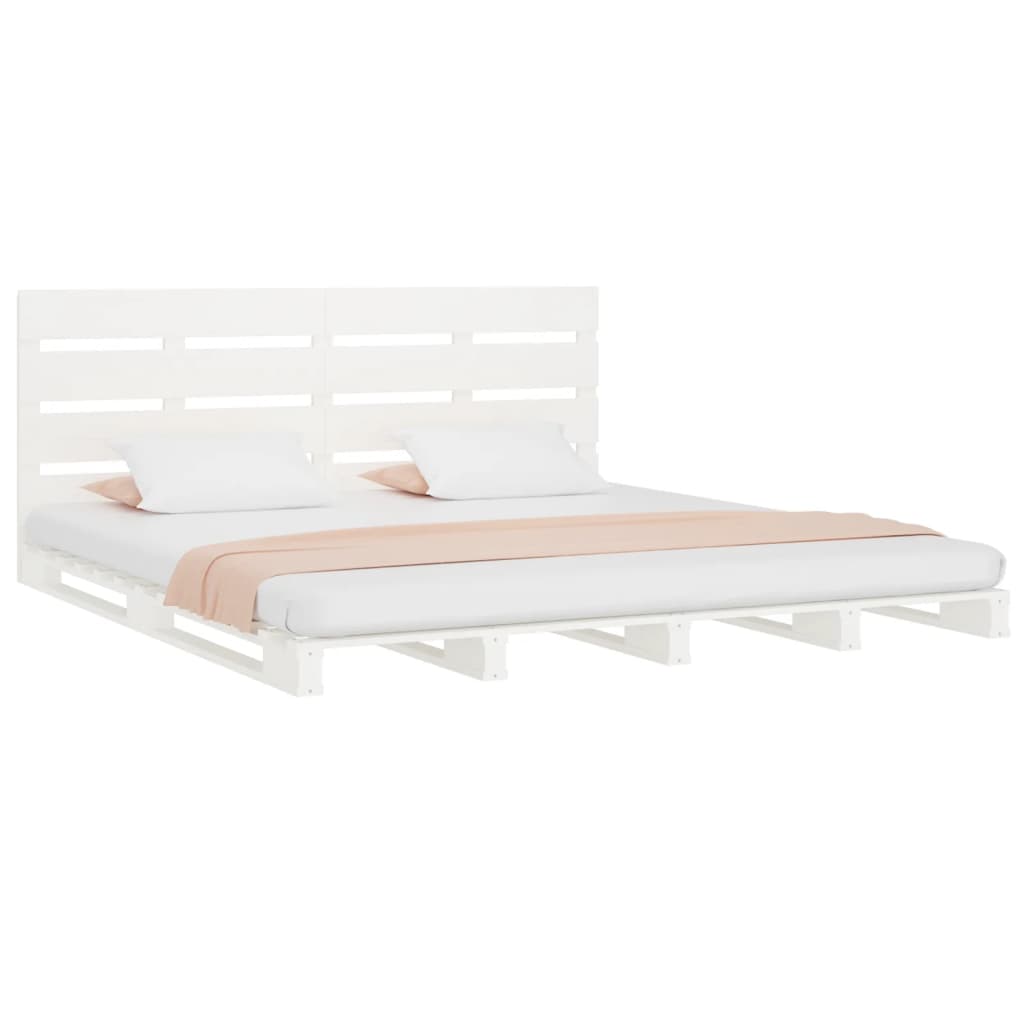 vidaXL Bed Frame White 140x190 cm Solid Wood Pine