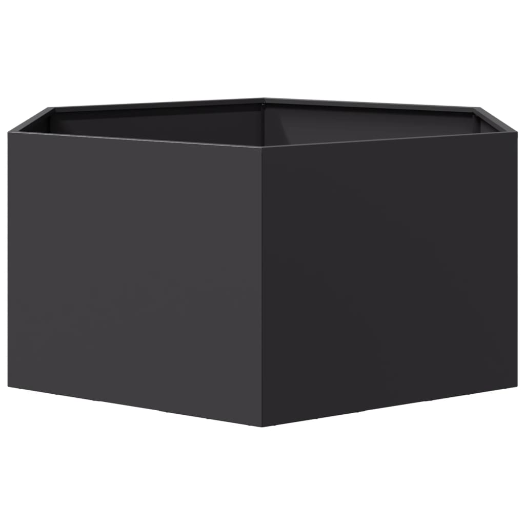 vidaXL Garden Planter Black Hexagon 104x90x45 cm Steel