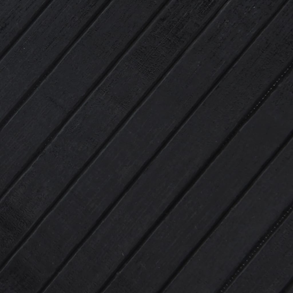 vidaXL Rug Square Black100x100 cm Bamboo