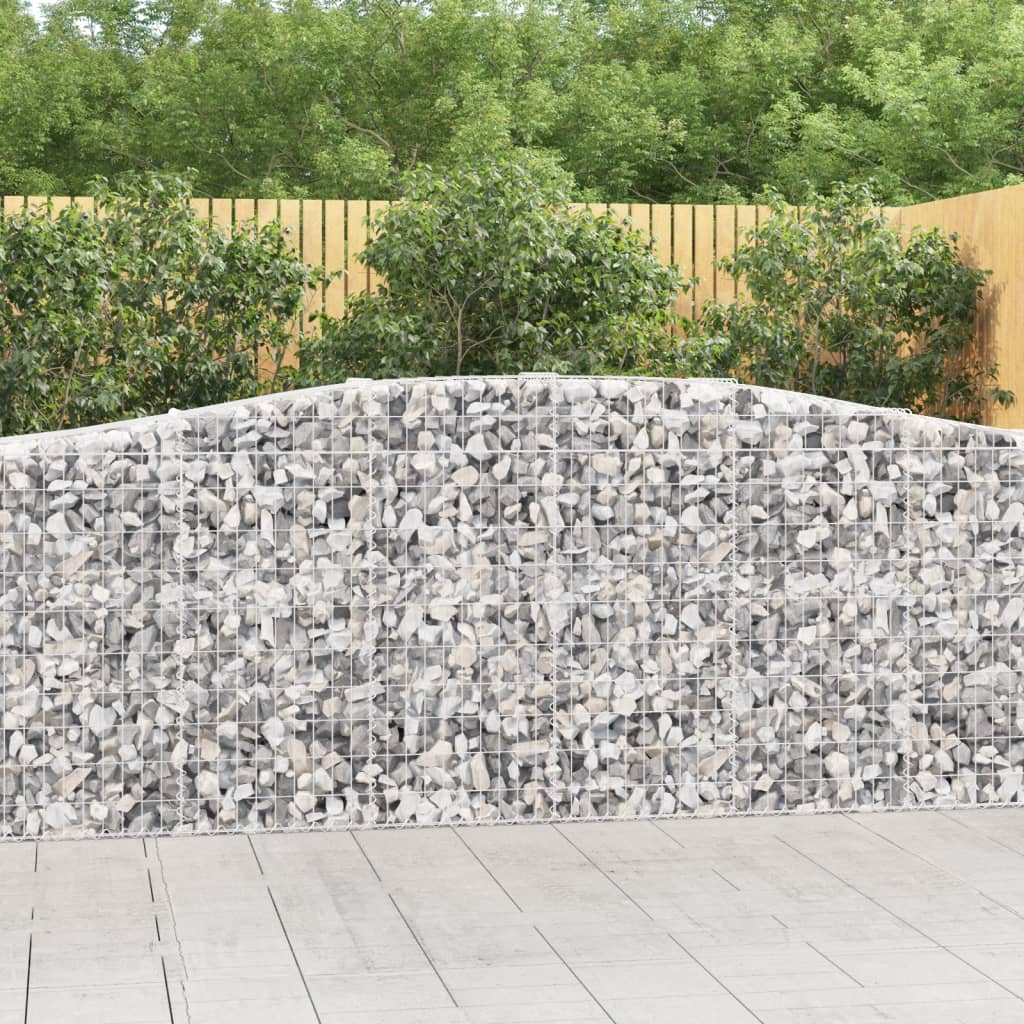 vidaXL Arched Gabion Baskets 3 pcs 400x50x100/120 cm Galvanised Iron