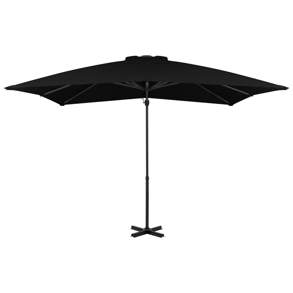 vidaXL Cantilever Garden Parasol with Aluminium Pole Black 250x250 cm