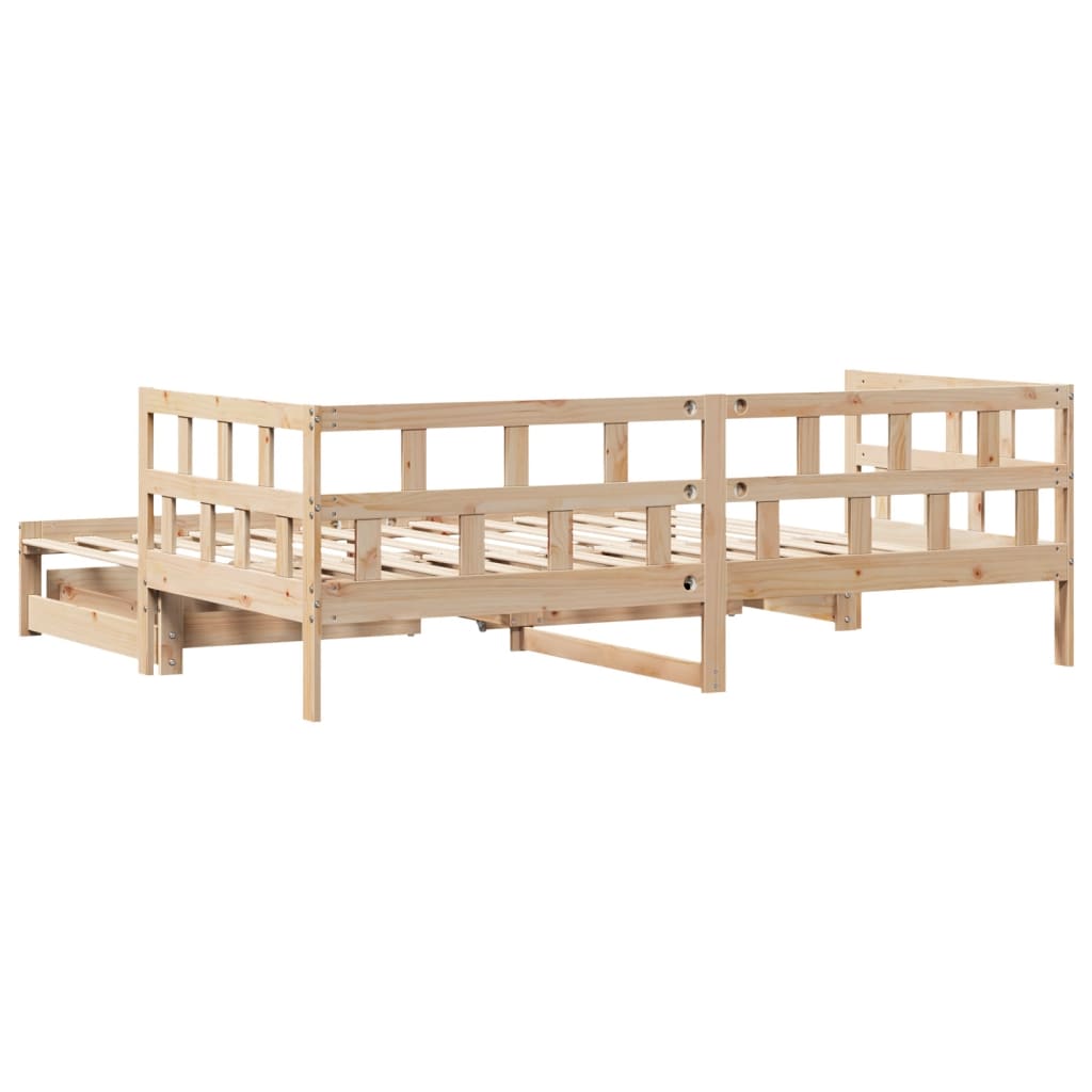 vidaXL Daybed with Trundle and Drawers without Mattress 90x200 cm