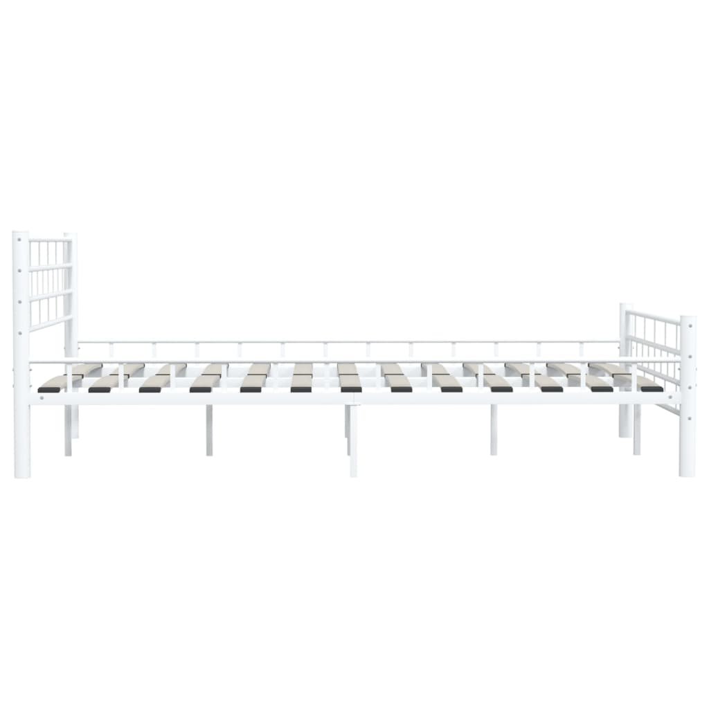 vidaXL Bed Frame White Metal 140x200 cm