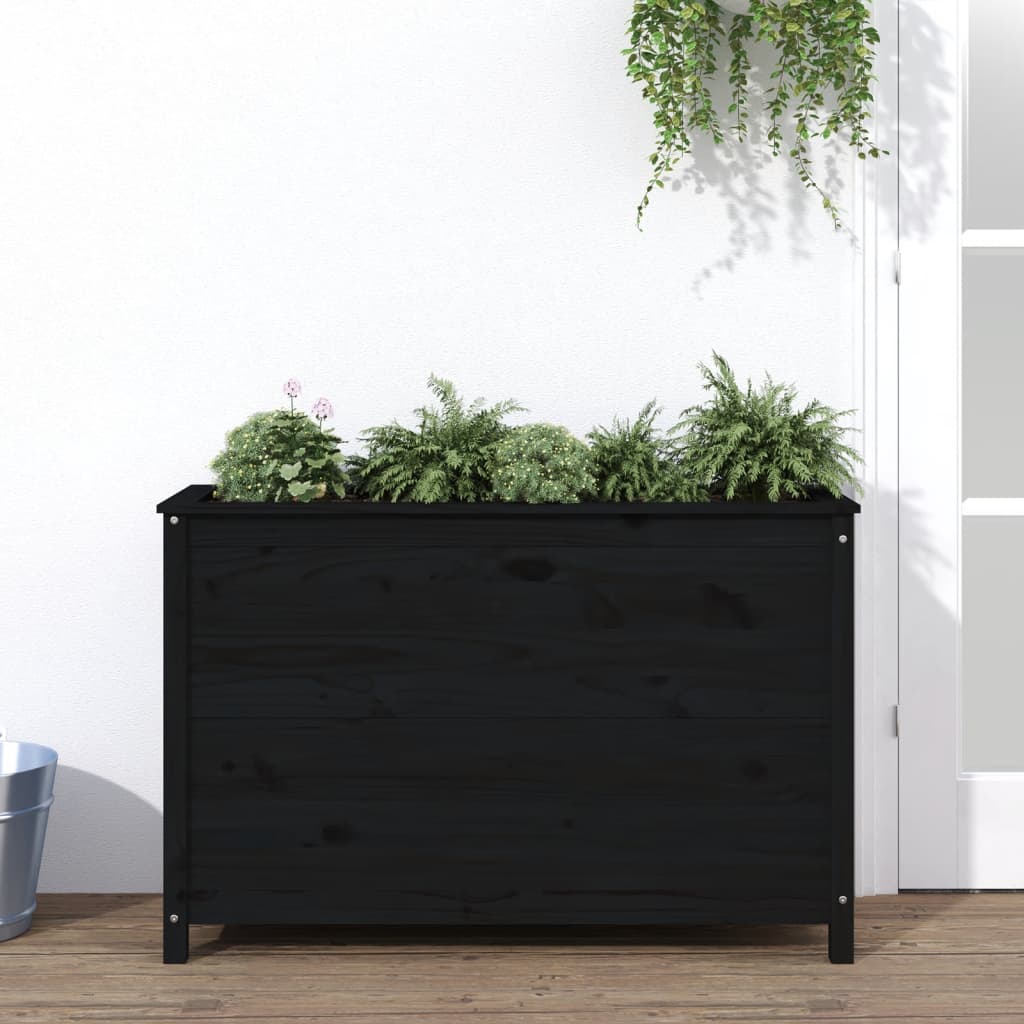 vidaXL Garden Raised Bed Black 119.5x40x78 cm Solid Wood Pine