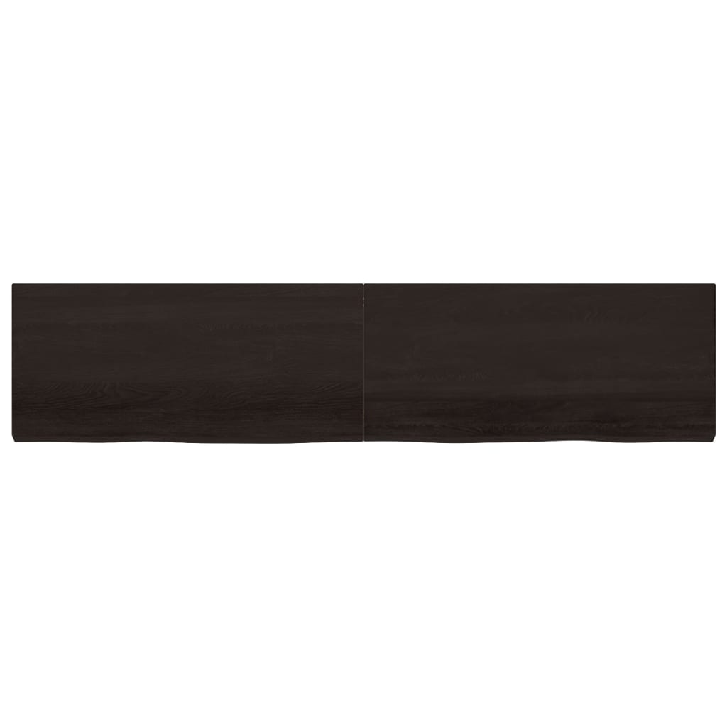 vidaXL Wall Shelf Dark Brown 220x50x(2-6) cm Treated Solid Wood Oak