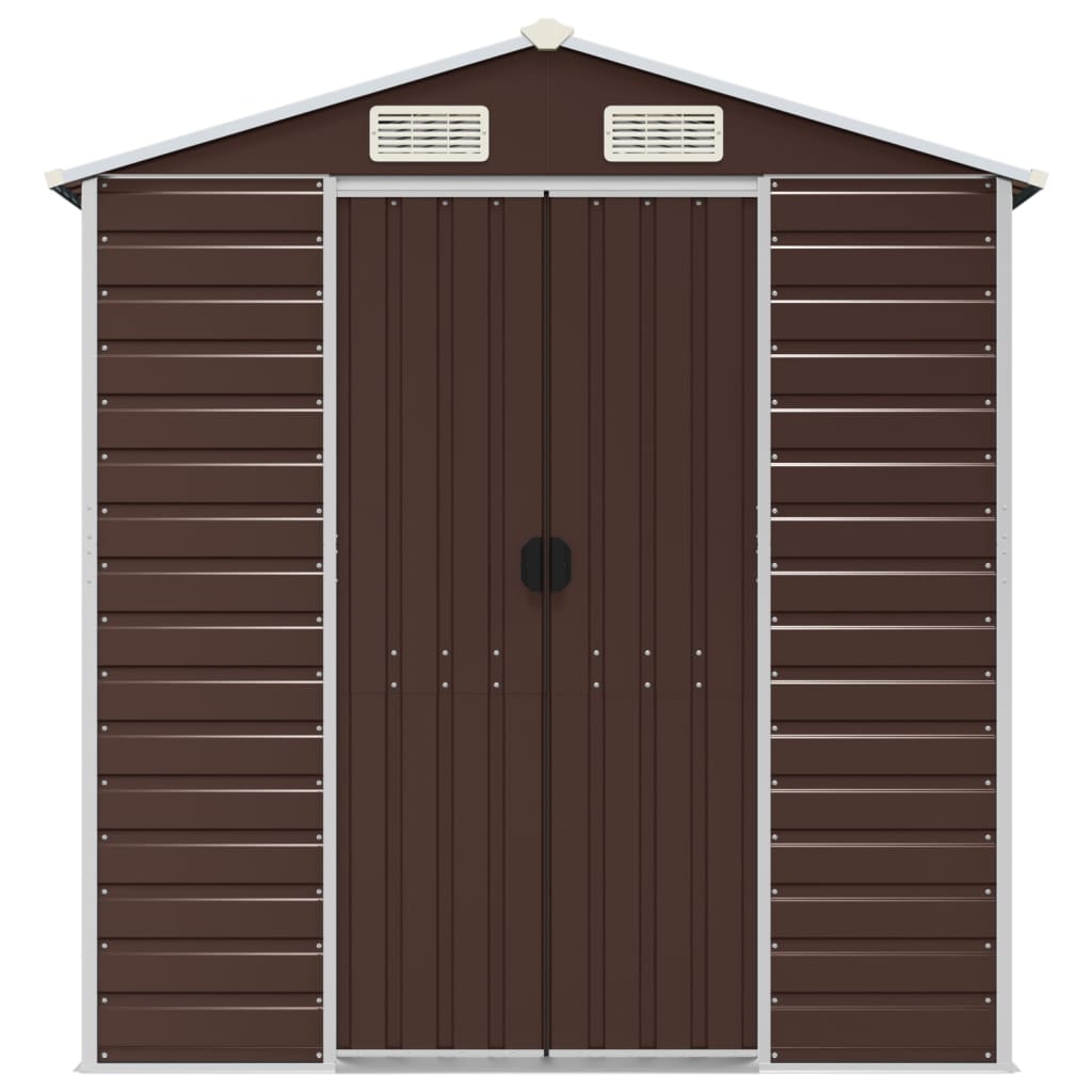 vidaXL Garden Shed Brown 191x895x198 cm Galvanised Steel