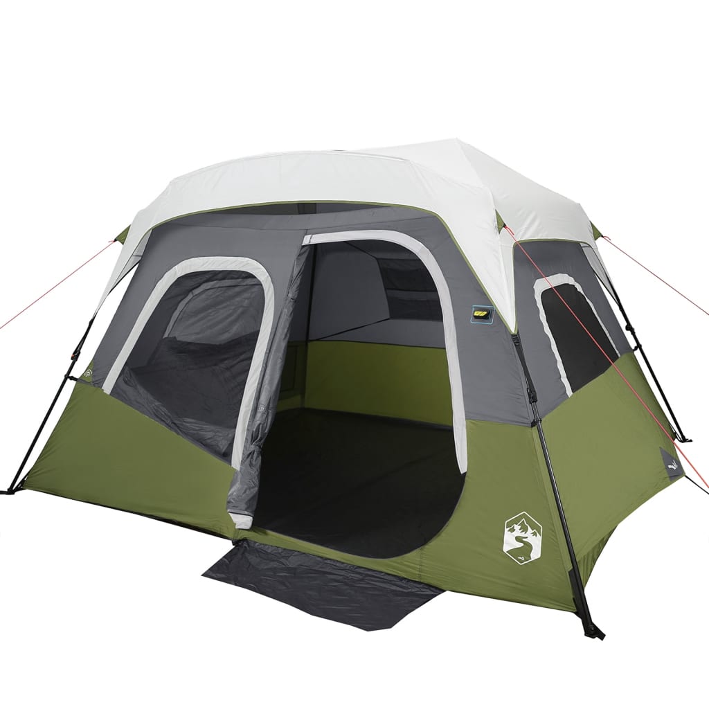 vidaXL Family Tent with LED 6-Person Light Green Quick Release