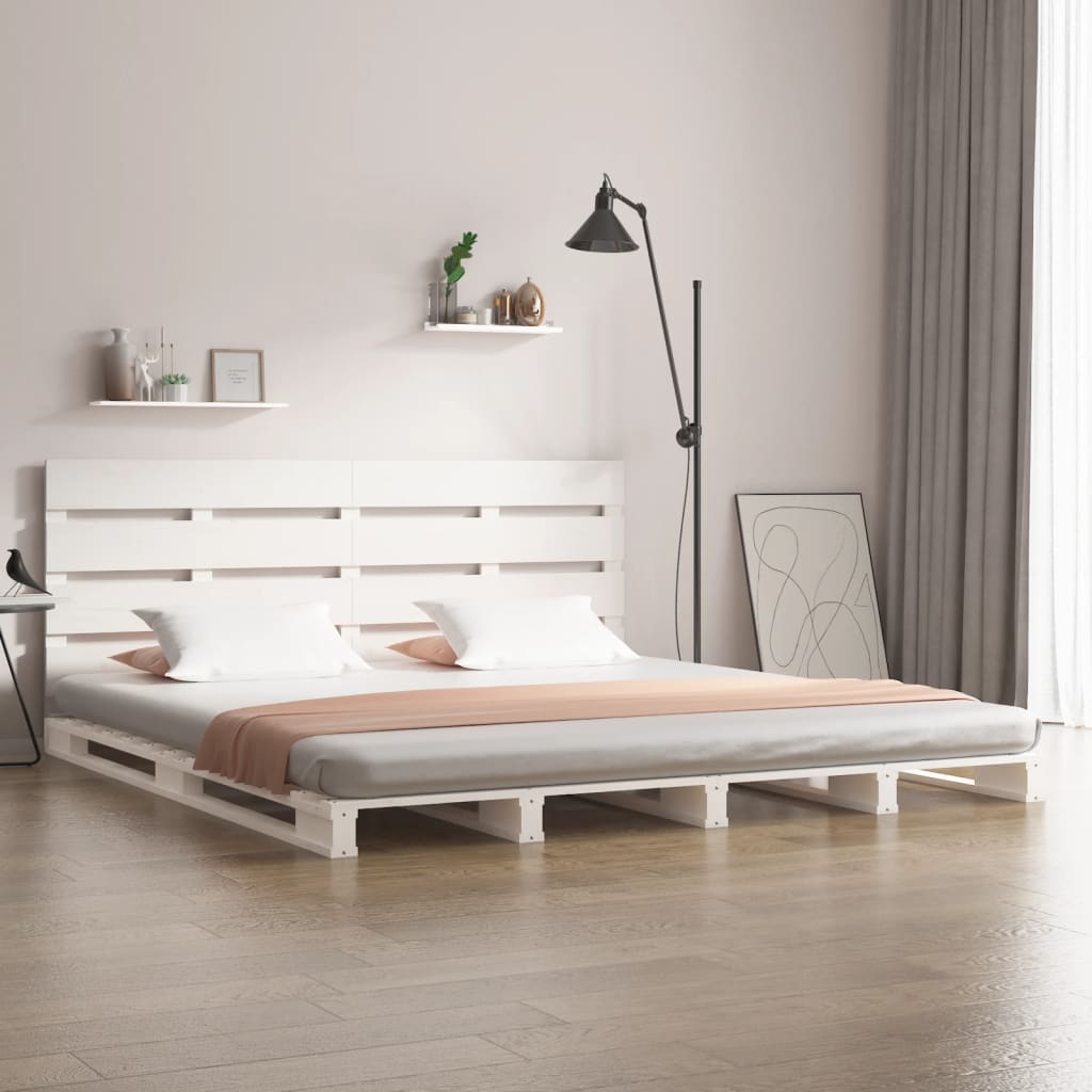 vidaXL Bed Frame White 140x190 cm Solid Wood Pine