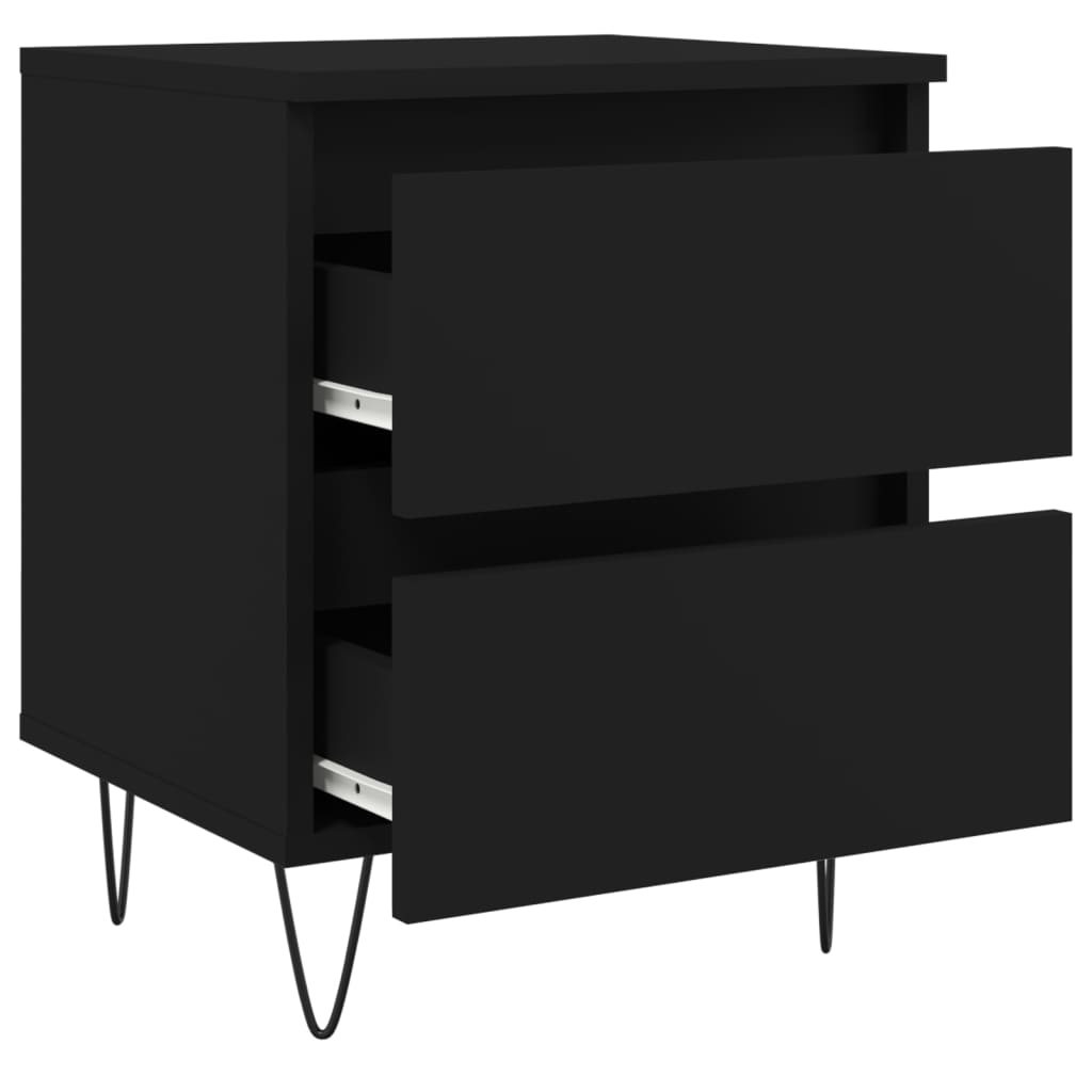 vidaXL Bedside Cabinets 2 pcs Black 40x35x50 cm Engineered Wood