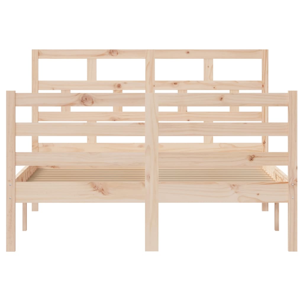 vidaXL Bed Frame without Mattress Solid Wood 120x200 cm (810425+814184)